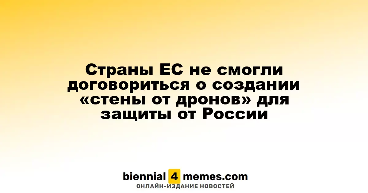 Государства ЕС не пришли к согласию по вопросу создания защиты от дронов для противодействия России