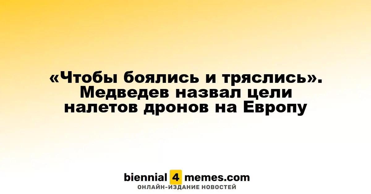 «Чтобы погрузить в страх». Медведев озвучил мотивы дронов в Европе