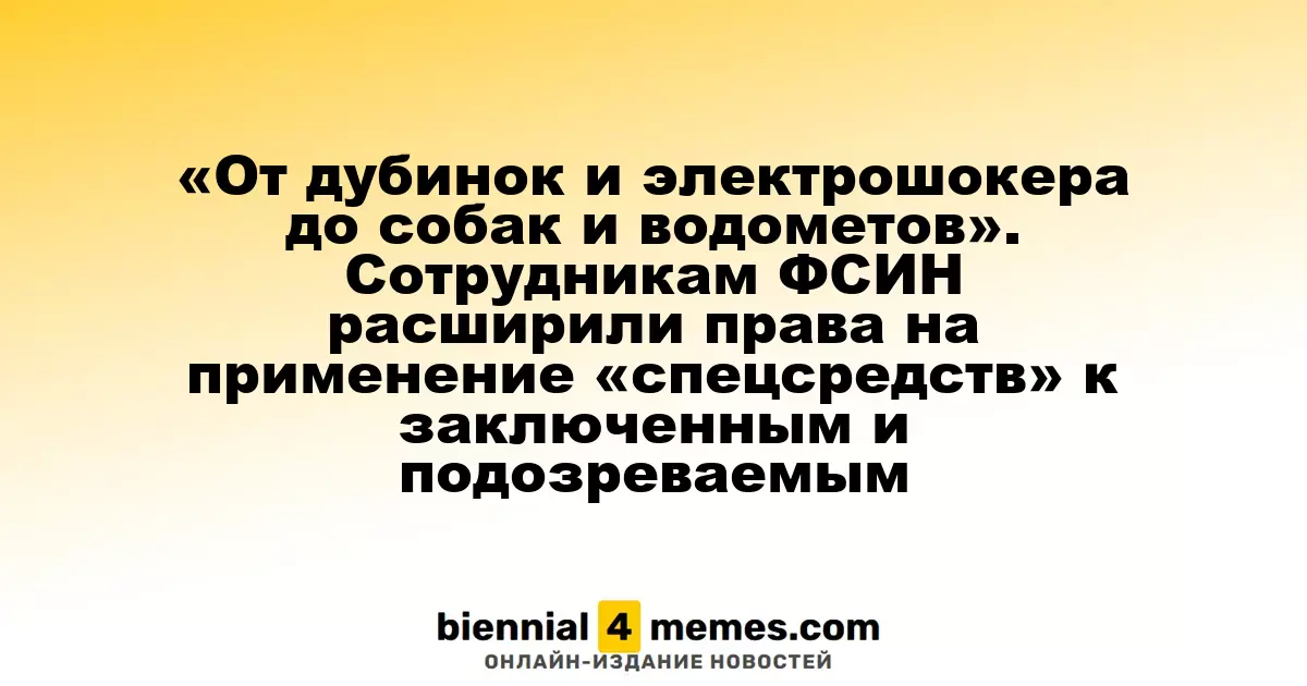 «Расширение полномочий: от дубинок до водометов» — ФСИН получила новые права на применение спецсредств к заключенным и подозреваемым