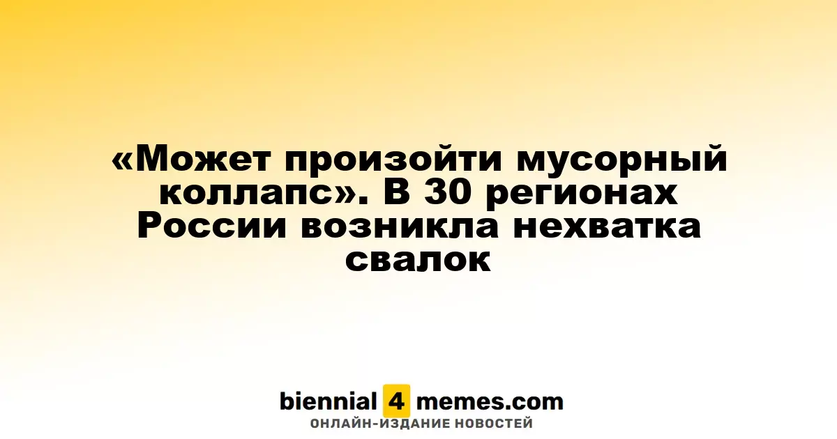 России грозит кризис утилизации отходов: 30 регионов испытывают дефицит свалок