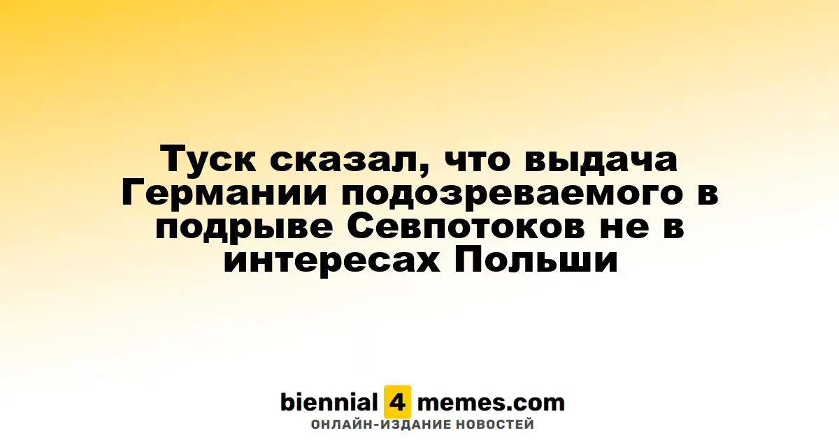 Туск заявил, что передача Германии подозреваемого в атаке на Севпотоки не соответствует интересам Польши