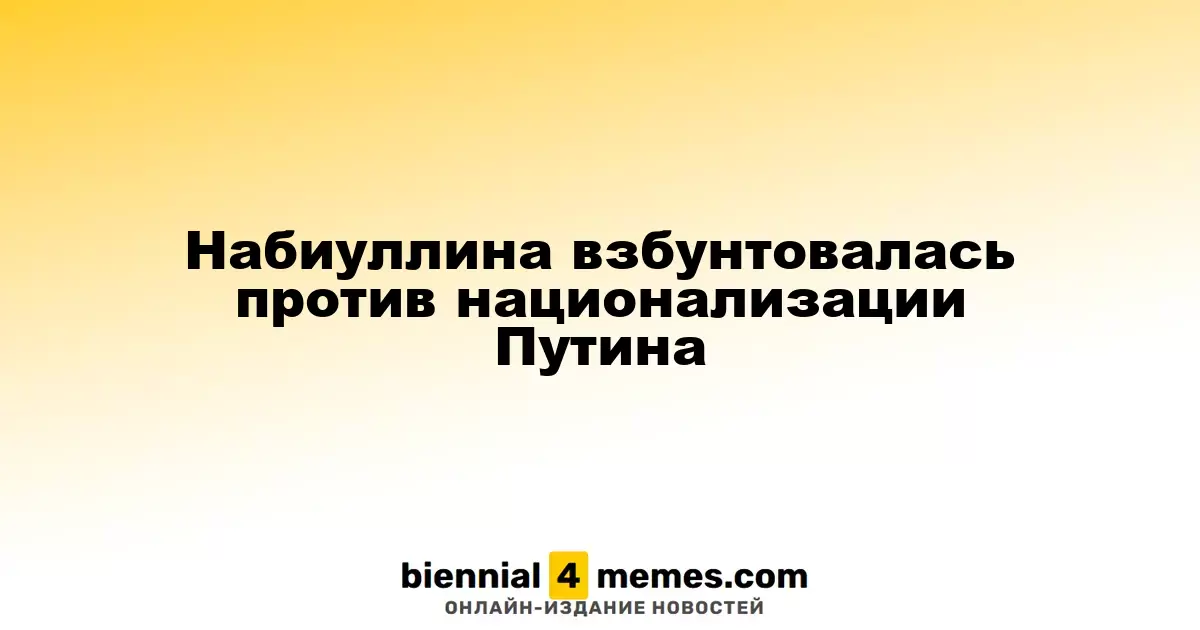 Набиуллина выступила против путинской национализации