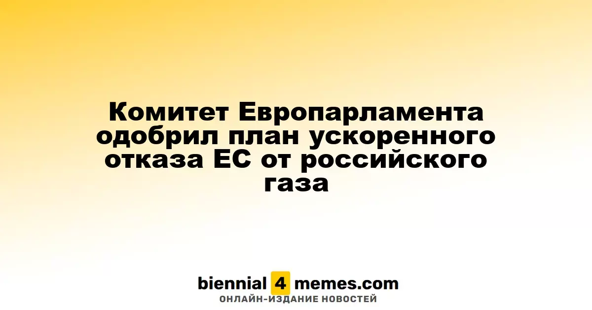 Комитет Европарламента поддержал план о досрочном прекращении импорта российского газа в ЕС
