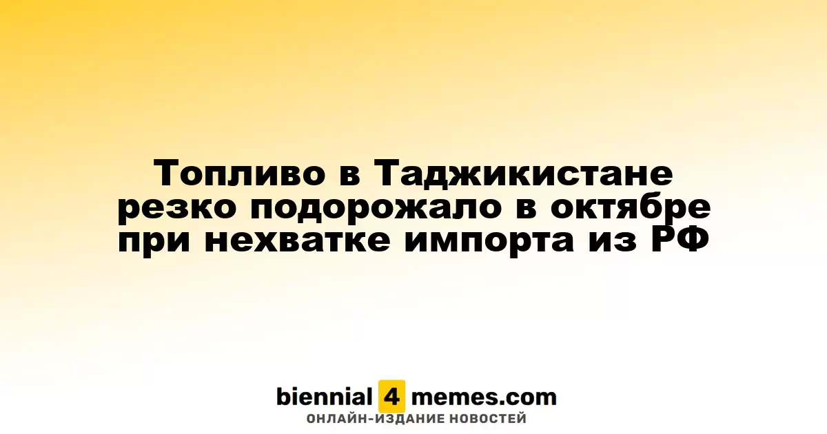 В Таджикистане цены на топливо резко возросли в октябре из-за нехватки импорта из России