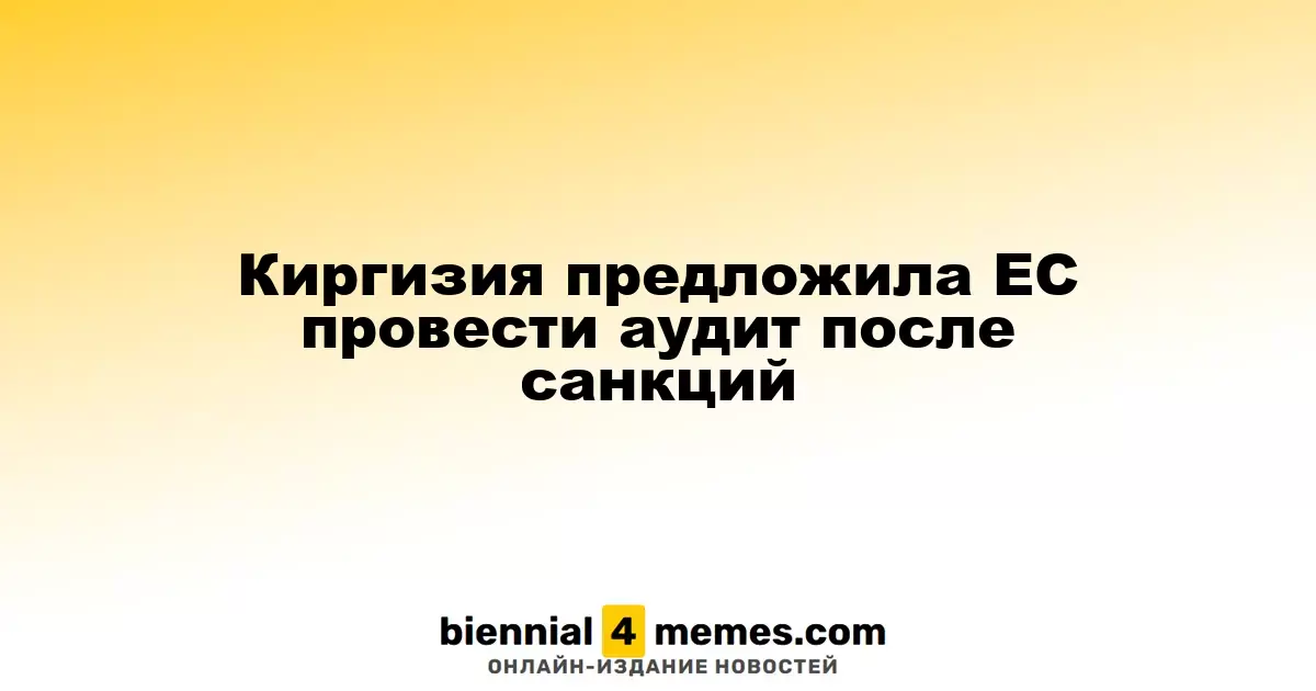 Киргизия предложила ЕС провести проверку после введения санкций