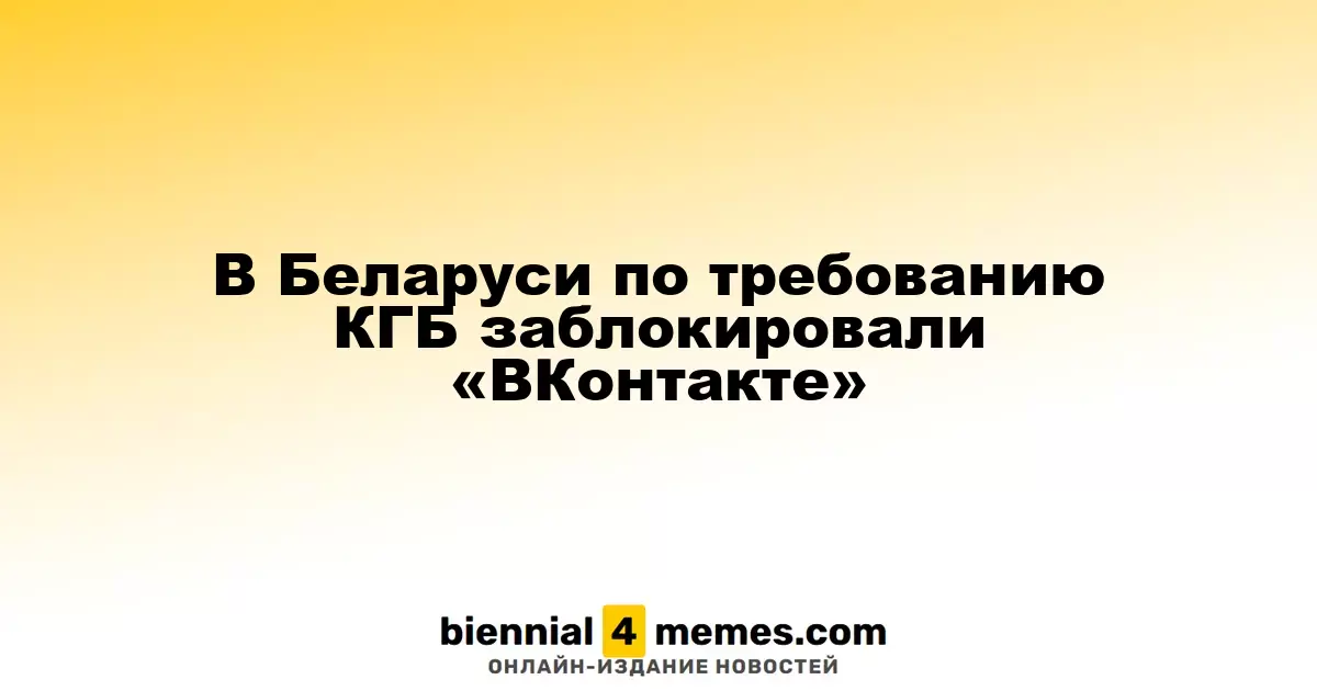 В Беларуси по указанию КГБ ограничен доступ к «ВКонтакте»