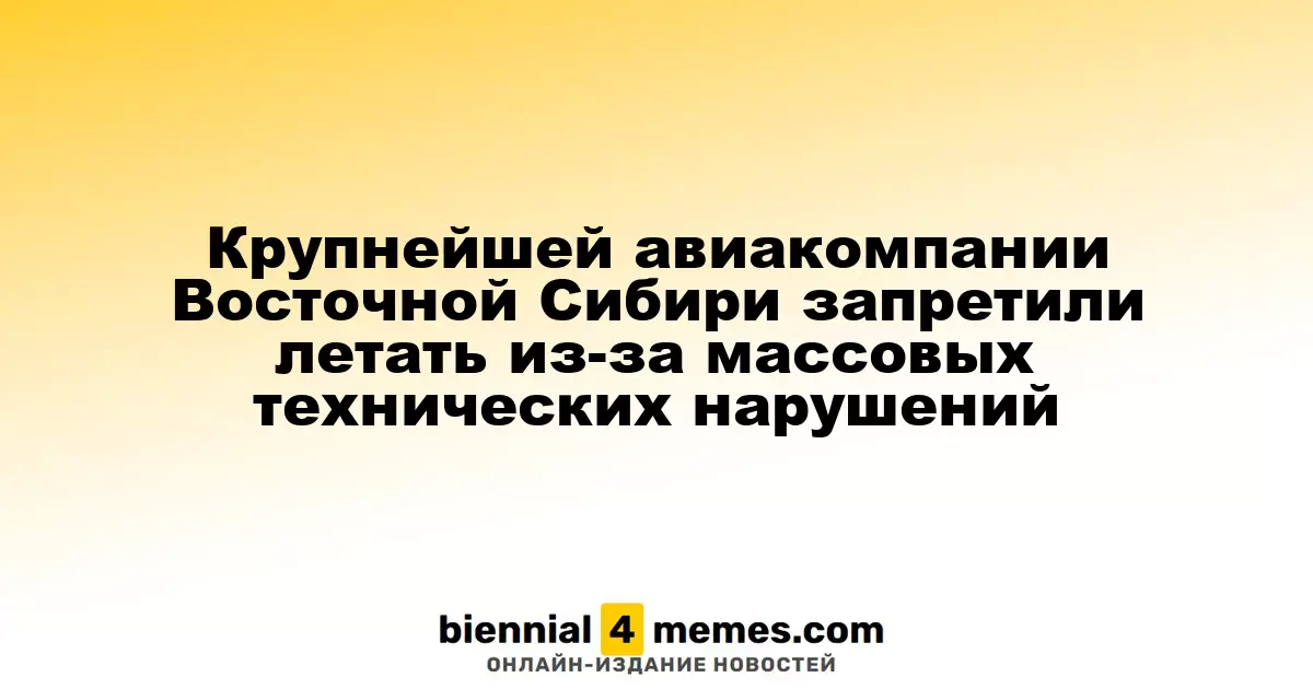 Крупнейшей авиакомпании Восточной Сибири запретили летать из-за массовых технических нарушений