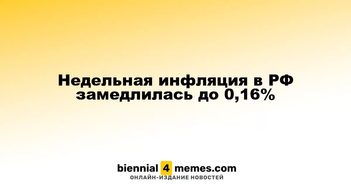Темпы инфляции в России за неделю снизились до 0,16%