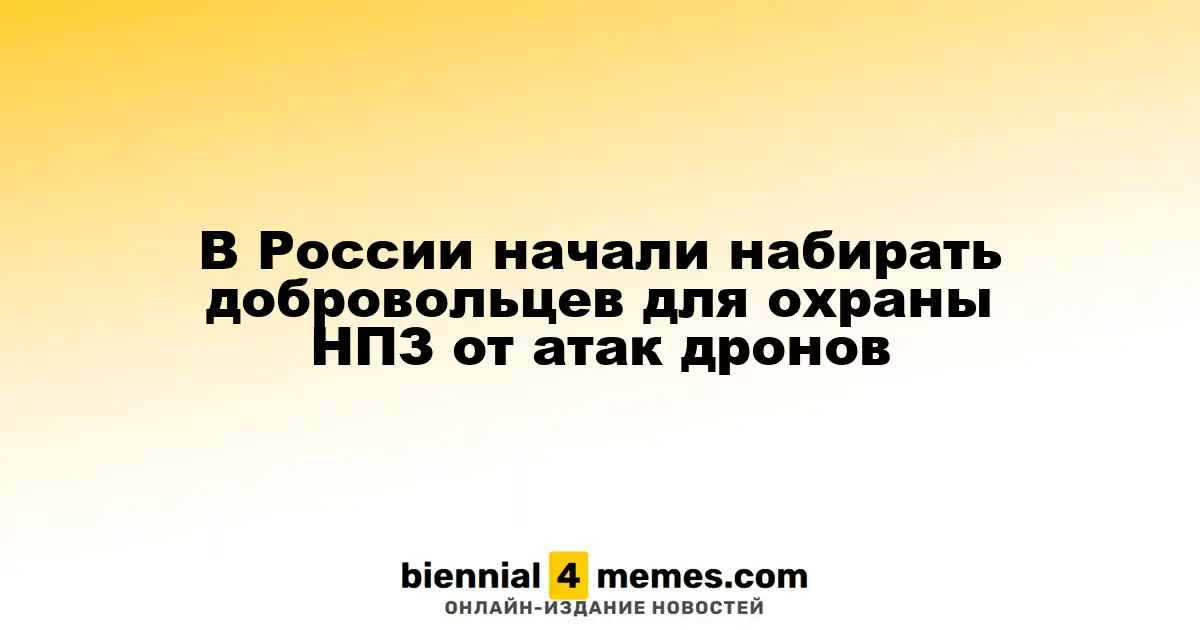 В России стартовал набор добровольцев для защиты НПЗ от беспилотников