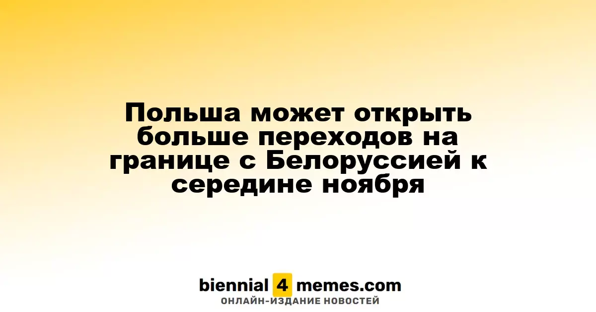 Польша рассматривает возможность открытия дополнительных пограничных пунктов с Белоруссией к середине ноября