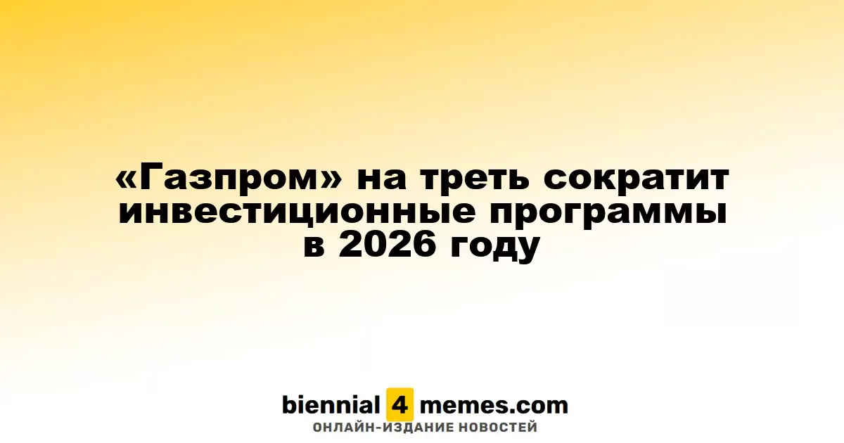 «Газпром» намерен сократить инвестиции на 31,9% в 2026 году