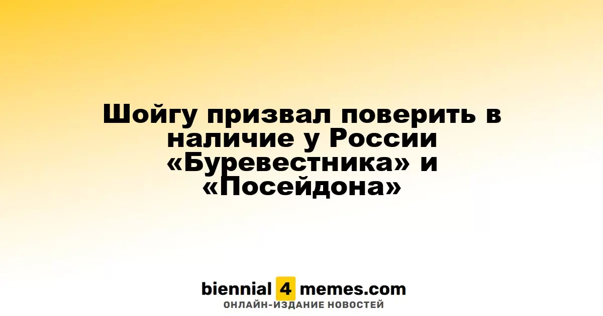 Шойгу призывает поверить в российские разработки «Буревестника» и «Посейдона»