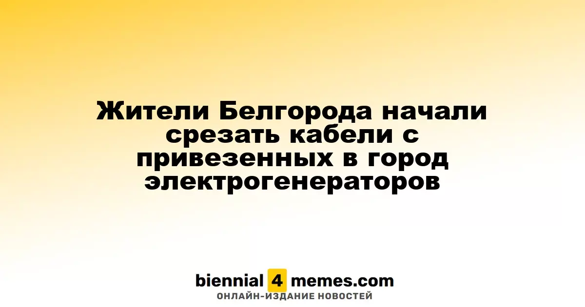 В Белгороде жители начали красть провода с доставленных генераторов