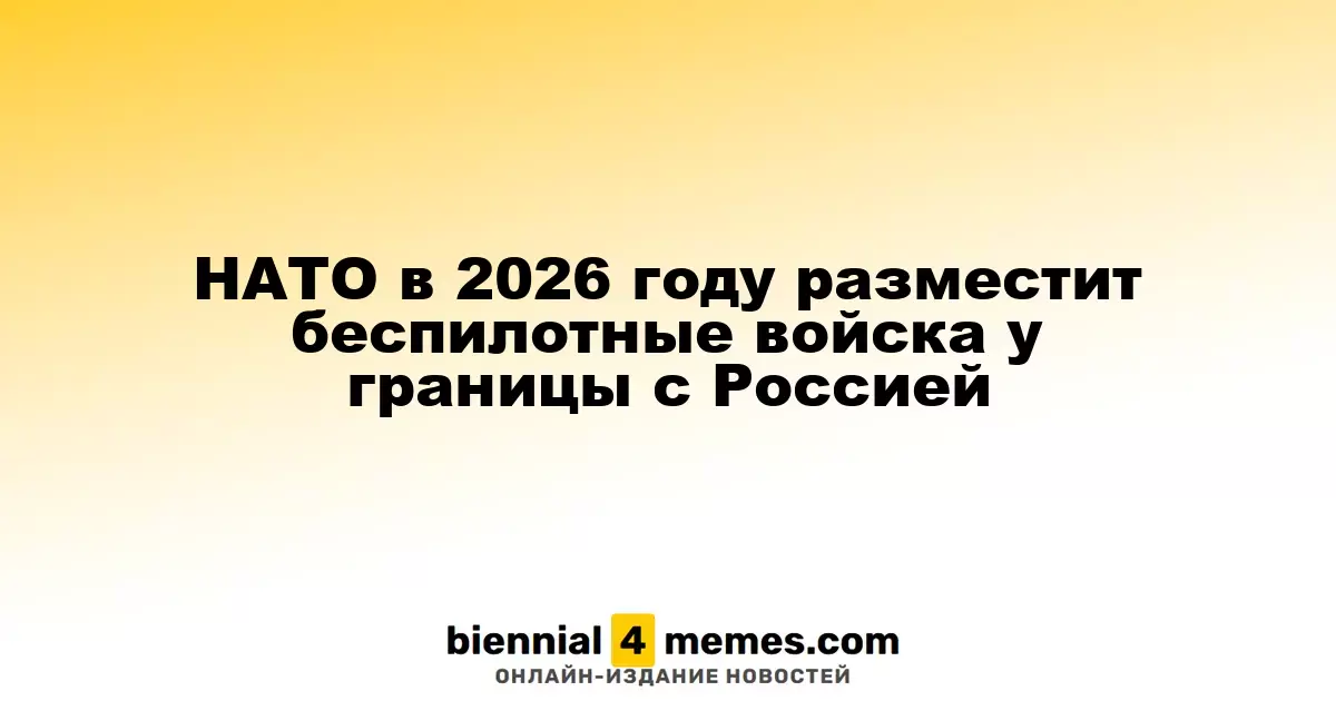 НАТО в 2026 году разместит беспилотные войска у границы с Россией