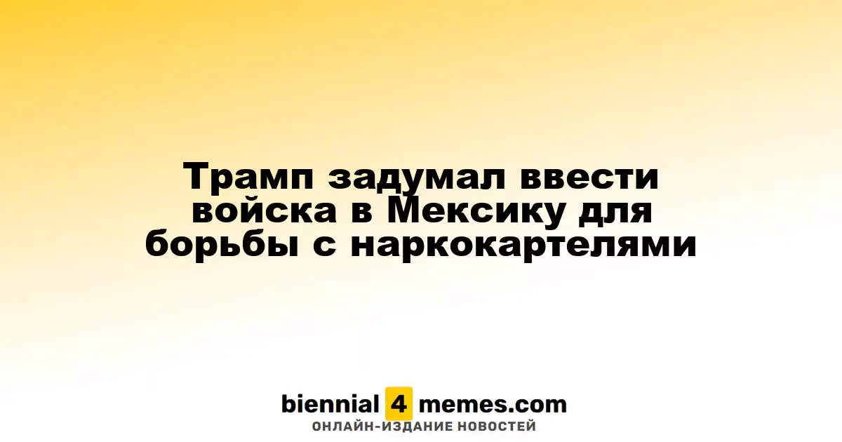 Трамп рассматривает возможность отправки войск в Мексику для борьбы с наркокартелями