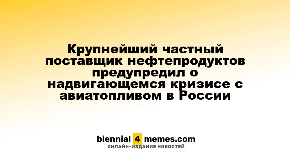 Крупнейший частный поставщик нефтепродуктов предупредил о возможном кризисе с авиатопливом в России