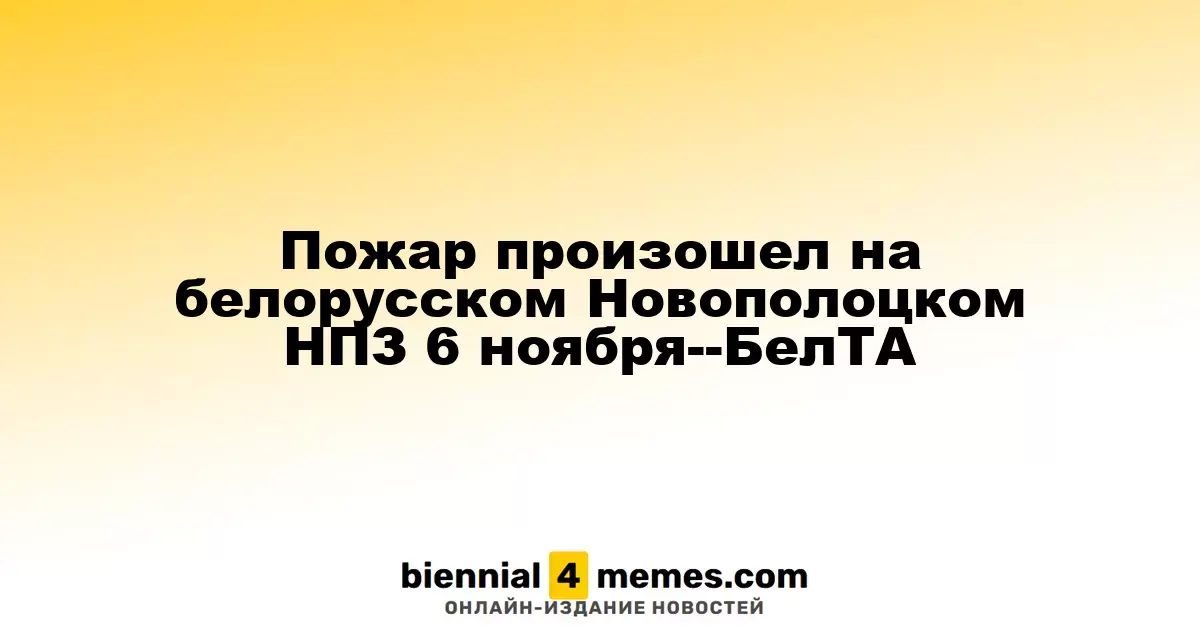 Возгорание на Новополоцком НПЗ в Беларуси 6 ноября