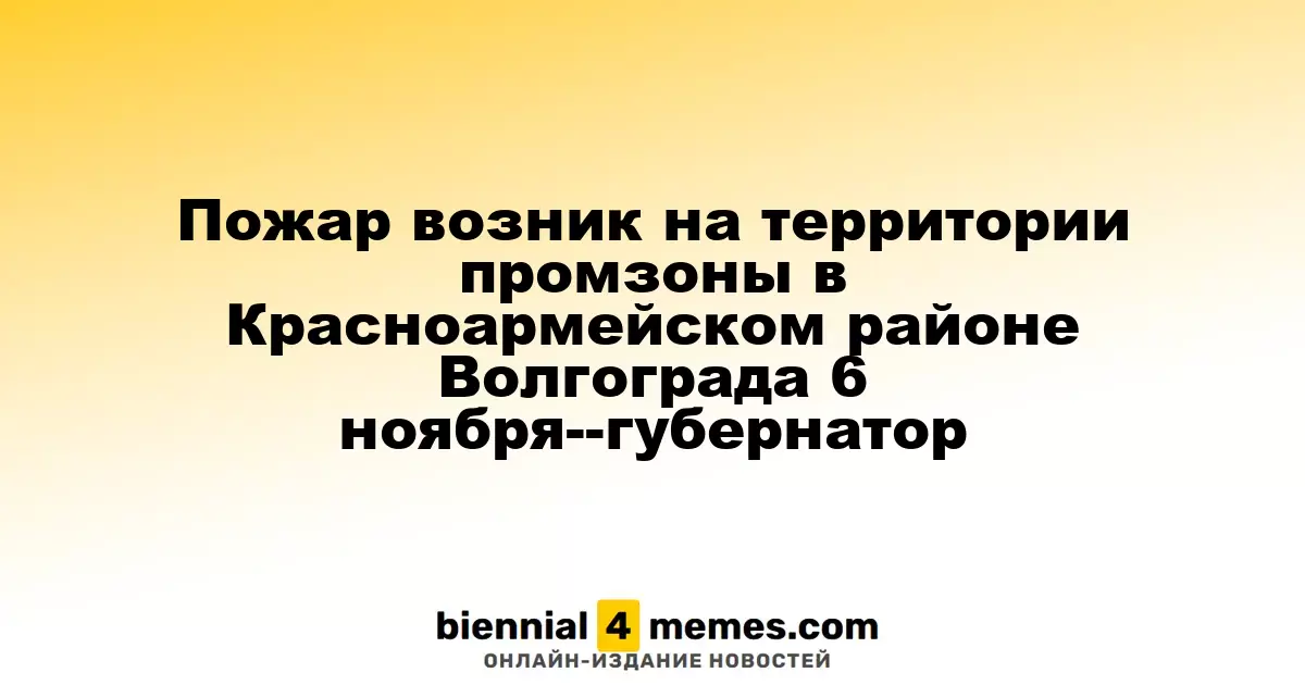 Пожар на территории промзоны Красноармейского района Волгограда 6 ноября — губернатор