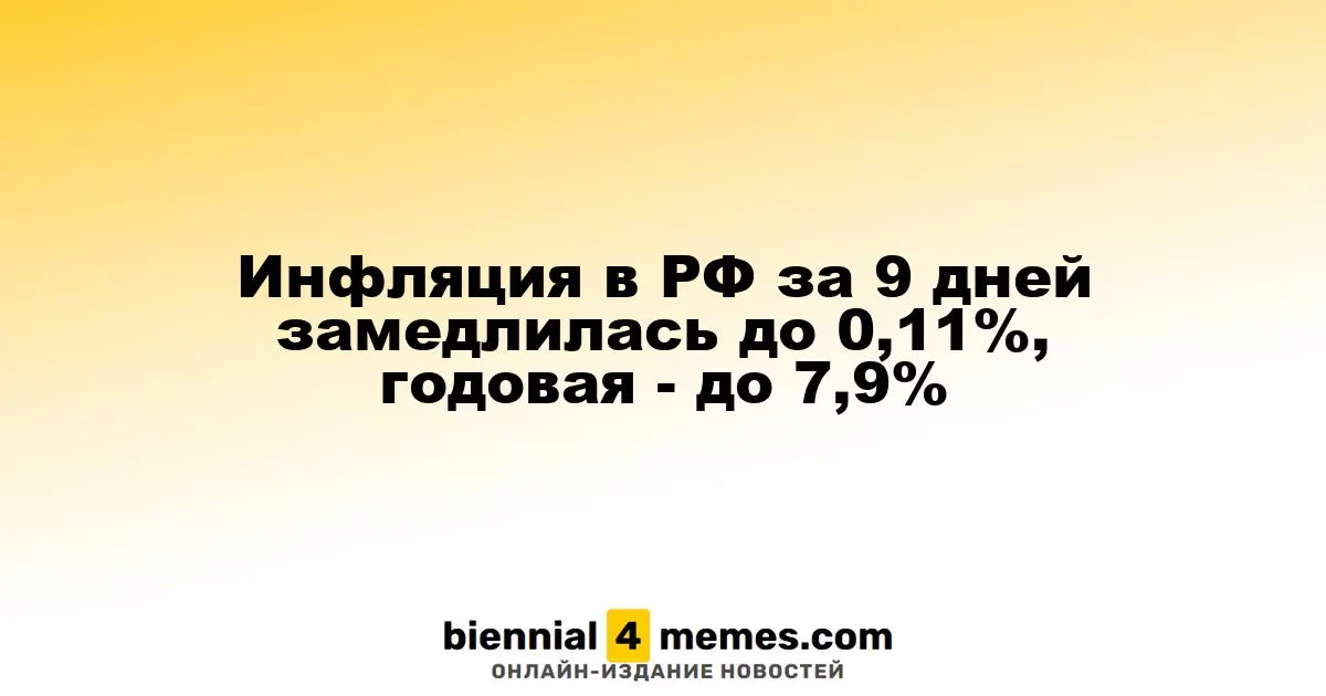Инфляция в России за 9 дней снизилась до 0,11%, годовая достигла 7,9%