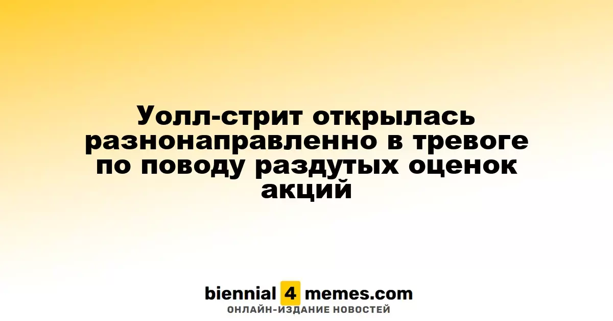 Фондовые рынки Уолл-стрит открылись с колебаниями на фоне опасений по поводу завышенных цен на акции