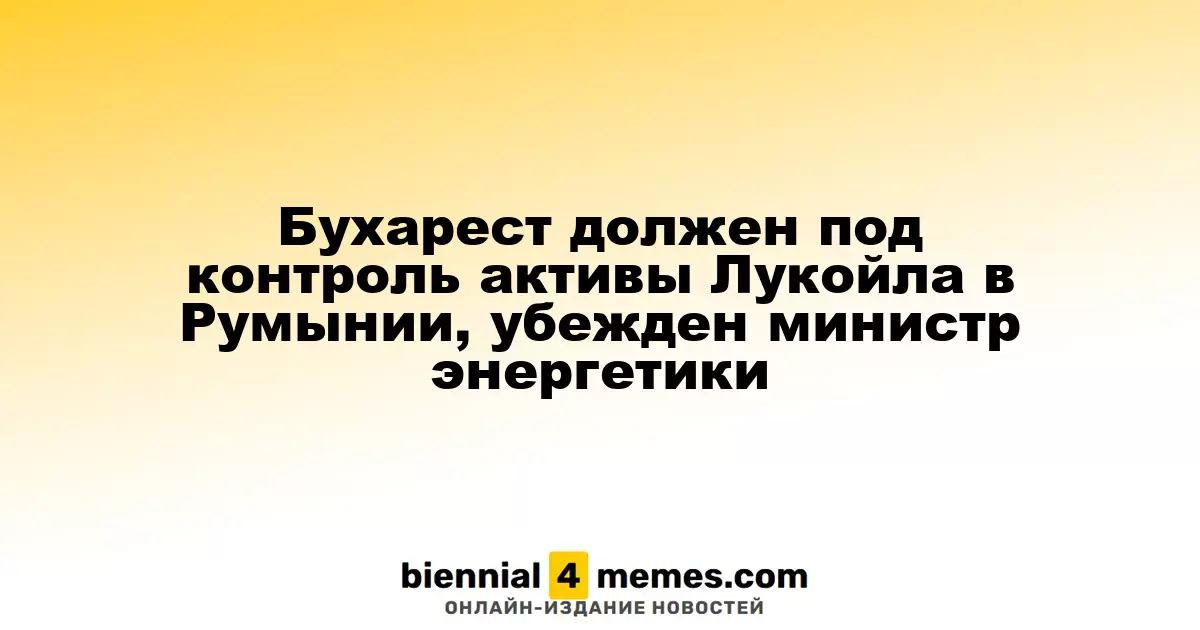 Румыния обязана контролировать активы Лукойла, считает министр энергетики
