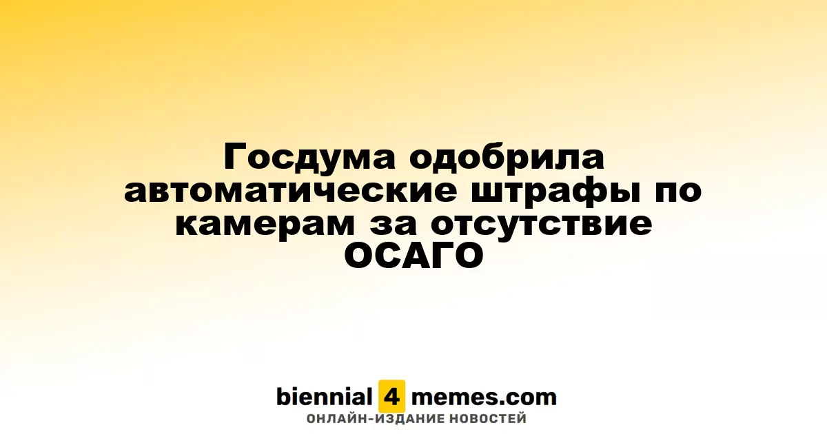 Госдума приняла законопроект об автоматических штрафах за отсутствие ОСАГО, фиксируемых камерами
