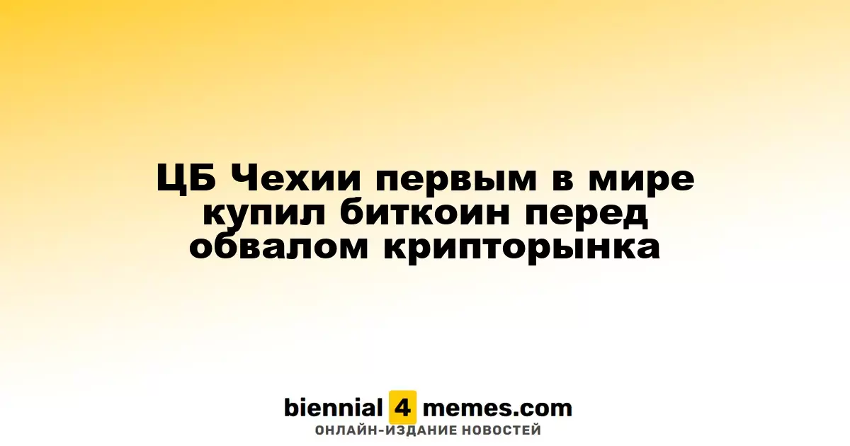 Центральный банк Чехии стал первым в мире, кто приобрел биткоин перед падением крипторынка