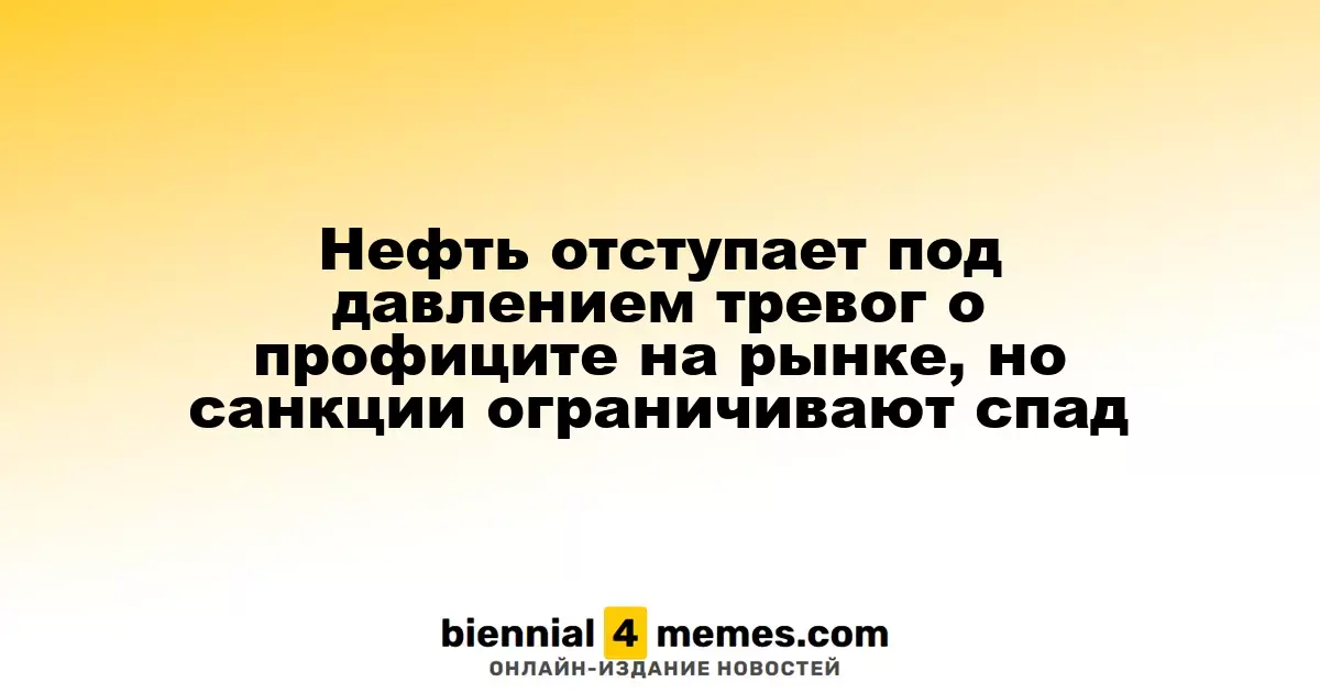Нефть отступает под давлением тревог о профиците на рынке, но санкции ограничивают спад