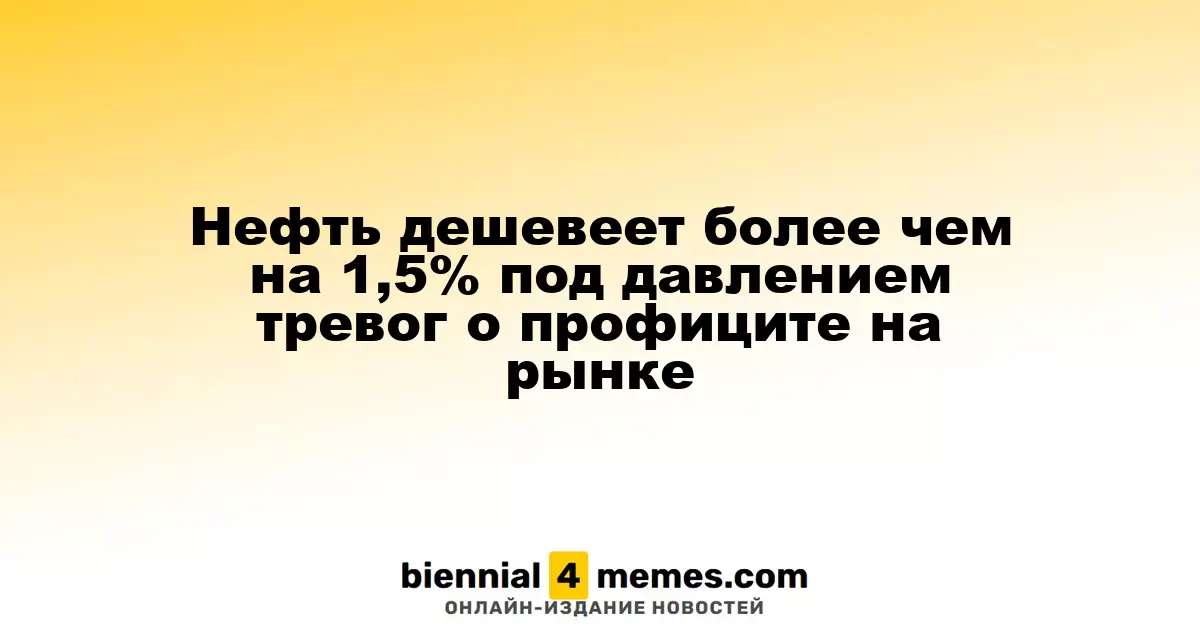 Нефть дешевеет более чем на 1,5% под давлением тревог о профиците на рынке