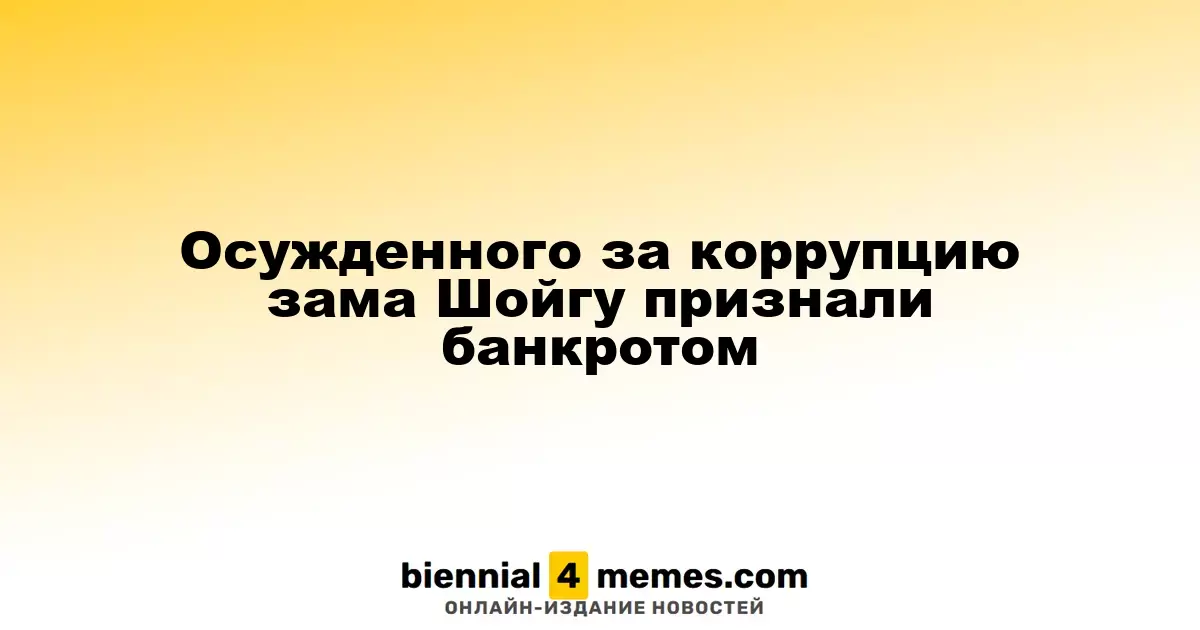 Бывший заместитель Шойгу, осуждённый за коррупцию, признан банкротом