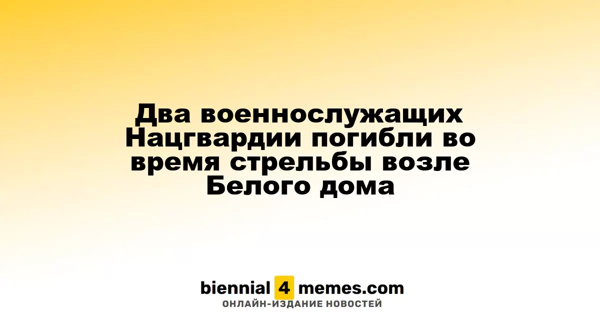 Два солдата Нацгвардии погибли в результате стрельбы рядом с Белым домом