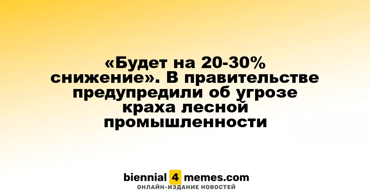«Снижение на 20-30% неизбежно»: власти озвучили риск краха лесной отрасли