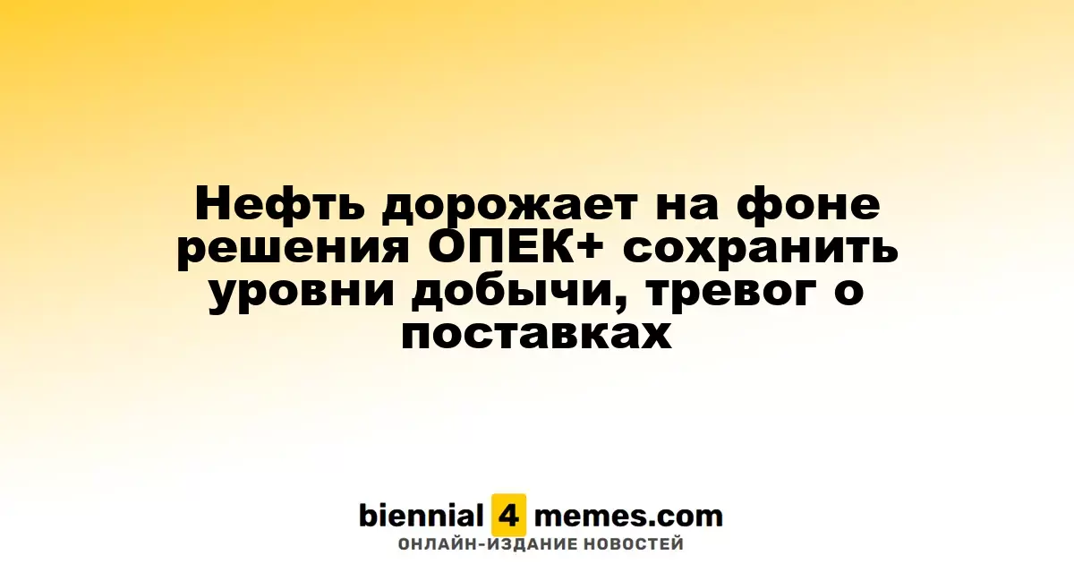 Нефть дорожает на фоне решения ОПЕК+ сохранить уровни добычи, тревог о поставках