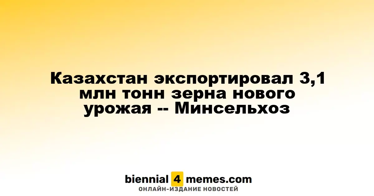 Казахстан отправил на экспорт 3,1 миллиона тонн зерна нового урожая — Министерство сельского хозяйства