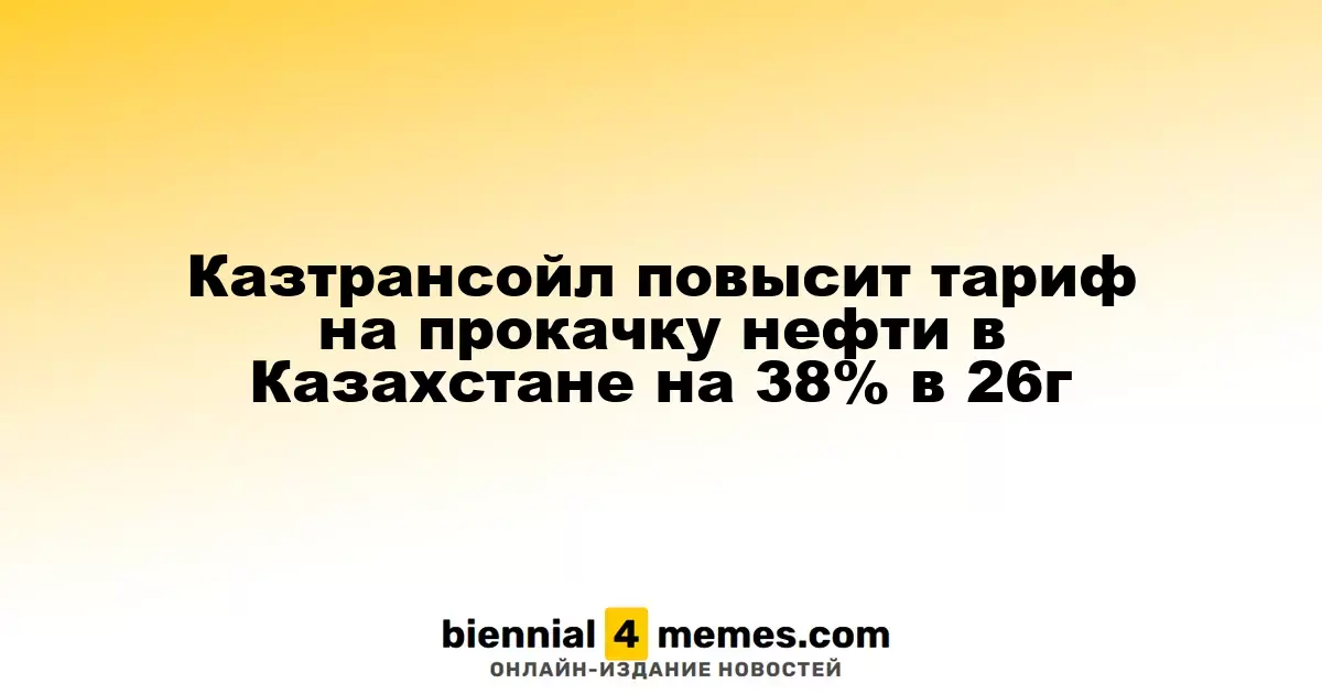 Казтрансойл увеличит цену на транспортировку нефти в Казахстане на 38% в 2026 году