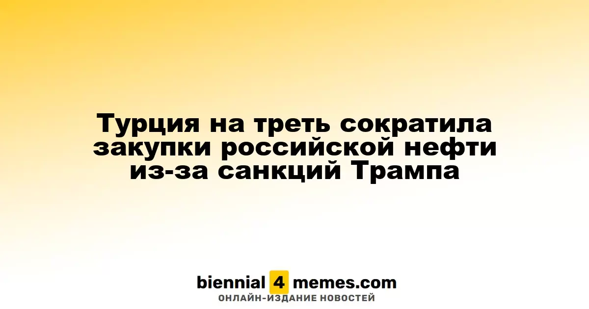 Турция значительно уменьшила импорт российской нефти из-за санкций США