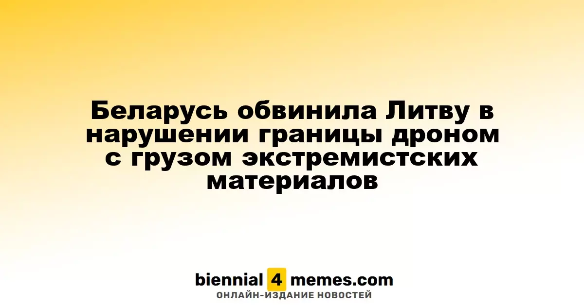 Минск обвинил Вильнюс в нарушении воздушного пространства дроном с экстремистским содержанием