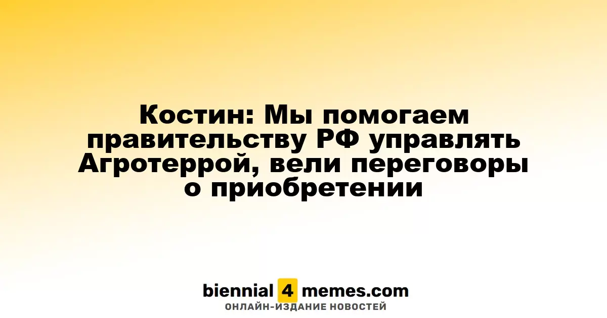 Костин: Мы помогаем правительству РФ управлять Агротеррой, вели переговоры о приобретении