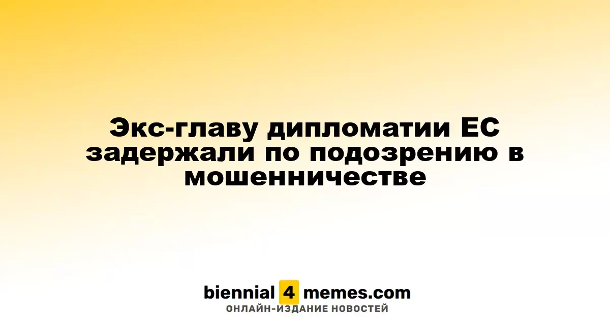 Бывшего руководителя дипломатии ЕС задержали по обвинению в мошенничестве