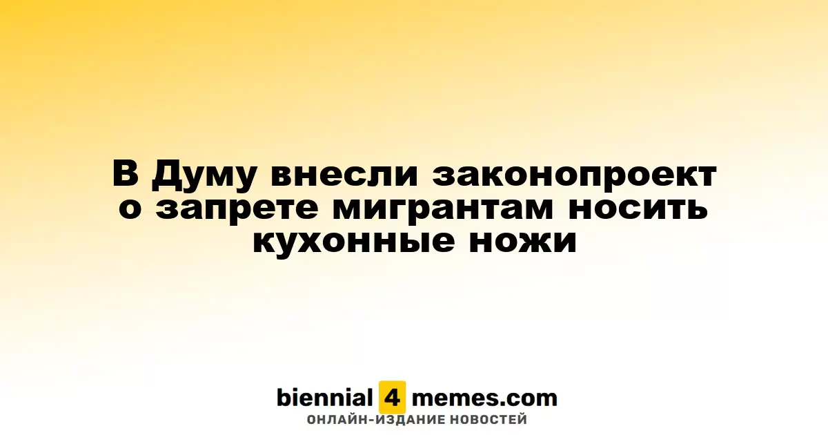 В Государственную Думу представлен законопроект о запрете мигрантам на ношение кухонных ножей