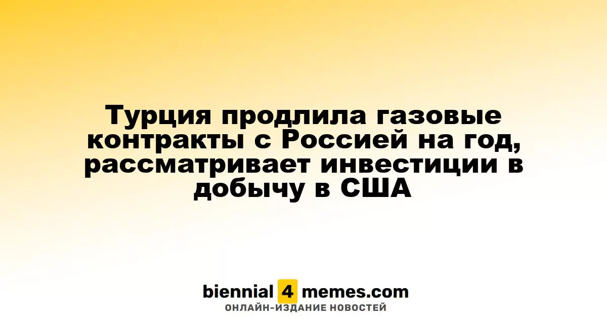 Турция продлила газовые соглашения с Россией на год и планирует инвестиции в добычу газа в США