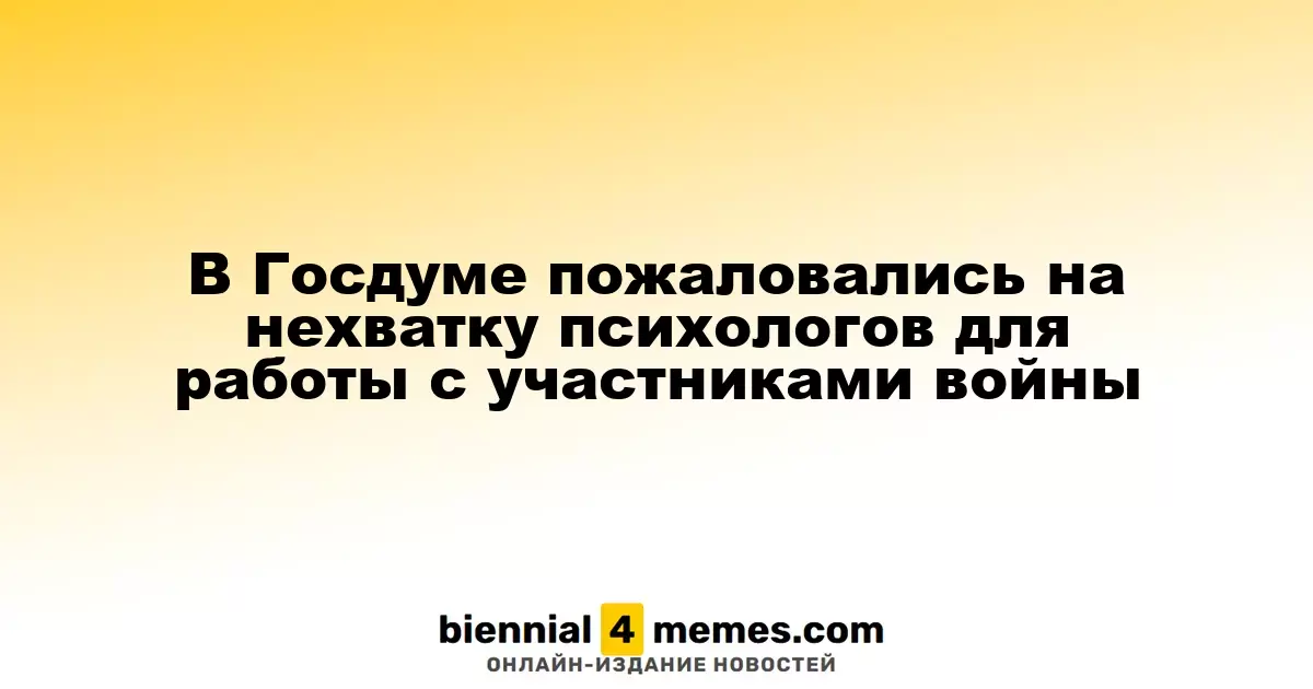 В Госдуме выразили беспокойство по поводу нехватки квалифицированных психологов для работы с ветеранами