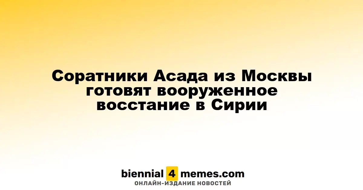 Союзники Асада из Москвы планируют вооруженное восстание в Сирии