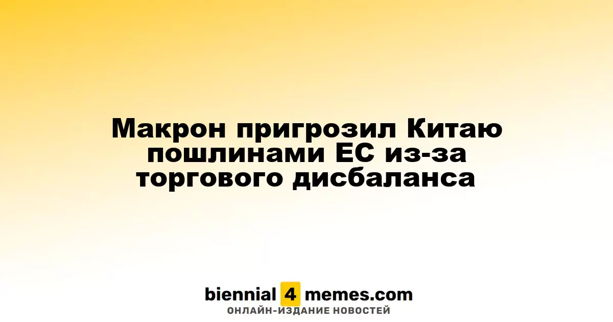 Макрон предупредил Китай о возможных пошлинах ЕС из-за торгового дисбаланса