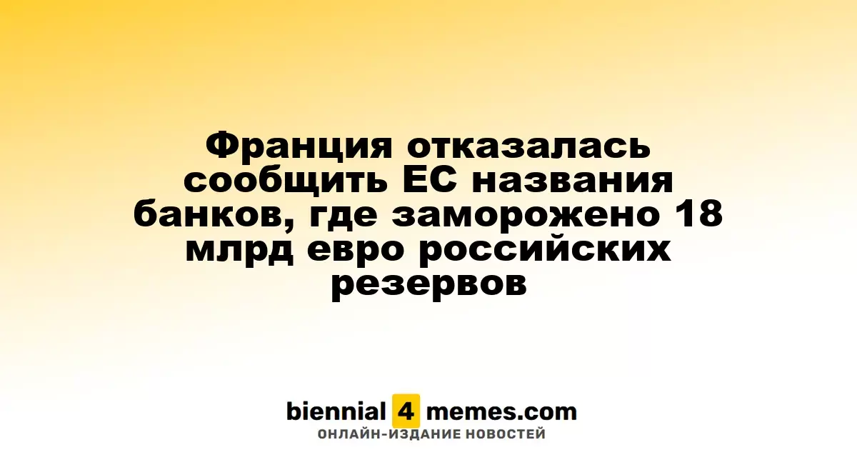 Франция отказалась сообщить ЕС названия банков, где заморожено 18 млрд евро российских резервов