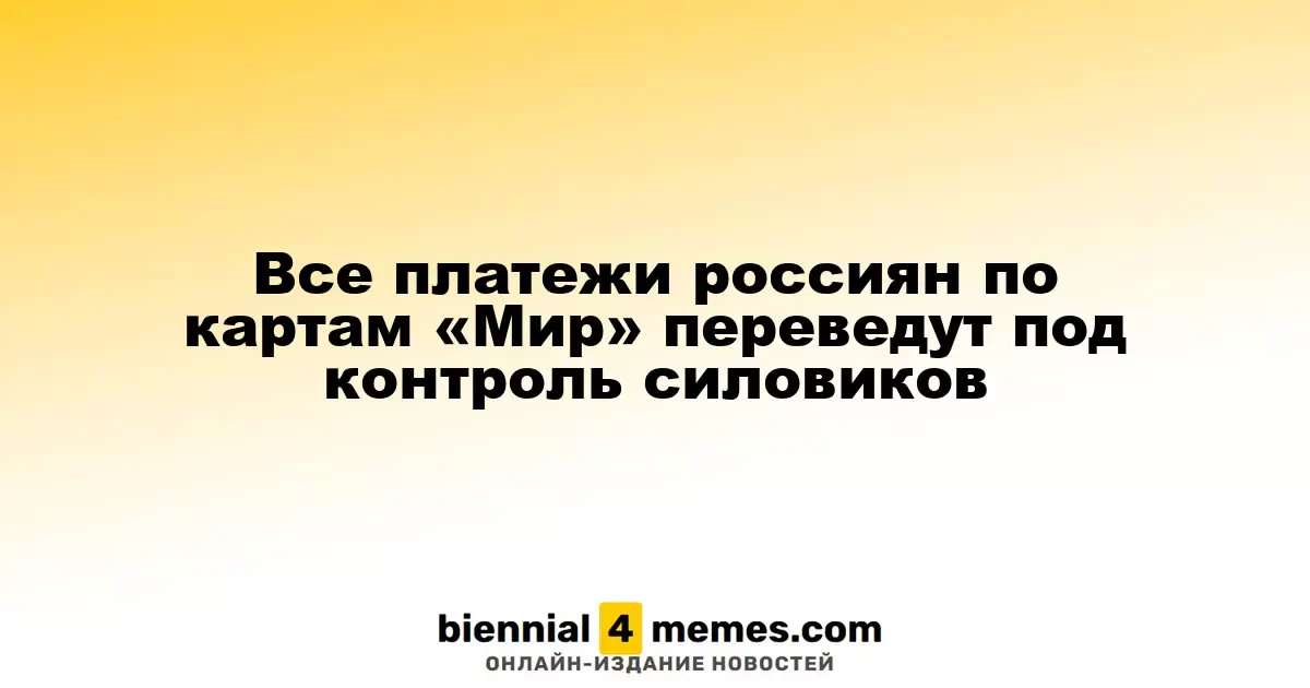 Все транзакции россиян по картам «Мир» будут находиться под контролем силовых структур