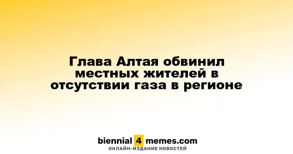 Глава Алтайского региона обвинил жителей в нехватке газа в области