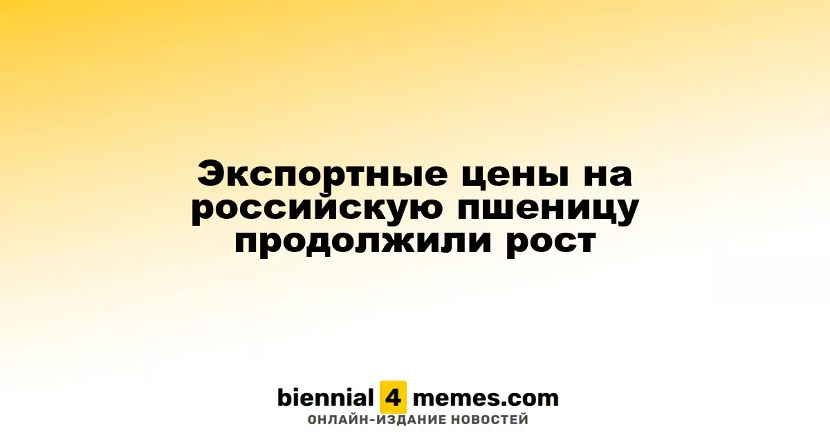 Экспортные цены на российскую пшеницу продолжили рост
