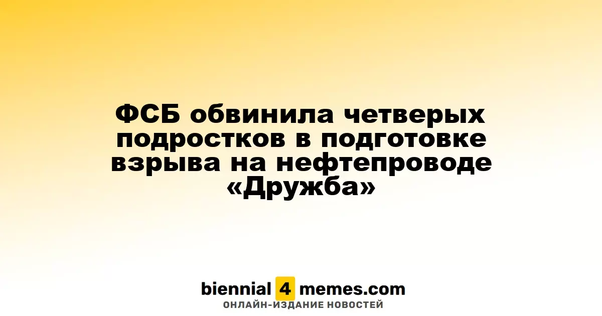 ФСБ задержала четырех подростков по делу о подготовке взрыва на нефтепроводе "Дружба"